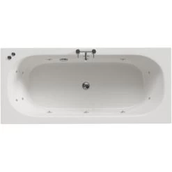 Wholesale Domestic Metropole 1800mm X 800mm 12 Jet Chrome V-Tec Double Ended Whirlpool Bath