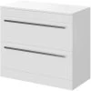 Wholesale Domestic Select Gloss White 900mm Floor Standing 2 Drawer Storage Unit -Comfort Bathroom Store 7566344 1