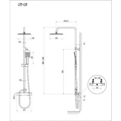 Sky Thermostatic Mixer Shower Set COOL TOUCH Thermostatic Valve Square Silver -Comfort Bathroom Store 76385524 5