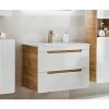 Bathroom 600 Vanity Unit Sink Wall Cabinet Compact Drawers White Gloss Oak Arub 1 Bathroom 600 Vanity Unit Sink Wall Cabinet Compact Drawers White Gloss Oak Arub -Comfort Bathroom Store 76712586 1