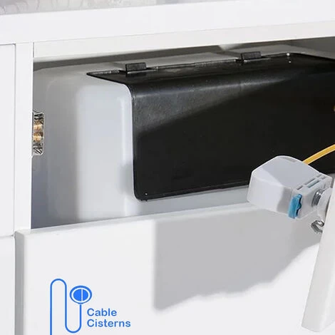 Concealed WC Toilet Cistern With Gloss Chrome Dual Flush Cable Button - Right Water Entry 4 Concealed WC Toilet Cistern With Gloss Chrome Dual Flush Cable Button - Right Water Entry - Image 2