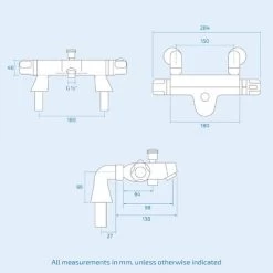 Thermostatic Bath Shower Mixer Tap With Round 3 Way Shower Kit 10 Thermostatic Bath Shower Mixer Tap With Round 3 Way Shower Kit -Comfort Bathroom Store 76756416 4