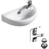 Small Compact Tiny Bathroom Cloakroom Basin Sink Wall Hung Curved With Fixings -Comfort Bathroom Store 76756419 1