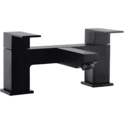 Matt Black Bathroom Tap Set Bath Filler & Basin Mixer Tap With Clicker Waste -Comfort Bathroom Store 76756430 3