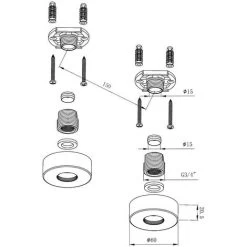 Round Bar Valve Easy Plumb Fixing Kit For Exposed Thermostatic Shower Valve Tap -Comfort Bathroom Store 76756463 3