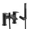 Black Matt Waterfall Bath Shower Mixer Filler Tap Lever Round Deck Mounted Modern -Comfort Bathroom Store 76756497 1