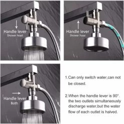 Solid Brass 3 Way Valve G1/2 Hand Shower Shower Components Universal Fitting, Chrome DSF007 9 Solid Brass 3 Way Valve G1/2 Hand Shower Shower Components Universal Fitting, Chrome DSF007 -Comfort Bathroom Store 76957360 3 1