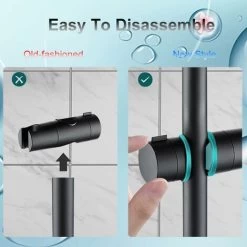 Shower Holder,Universal Black Shower Head Holder For 18-25mm Shower Bar Solid ABS Thicken And Upgraded Version Shower Head Holder, Matte Black -Comfort Bathroom Store 76957871 3