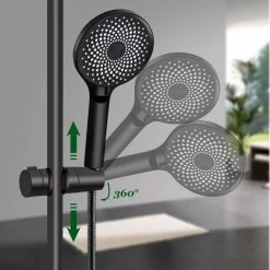 Shower Holder,Universal Black Shower Head Holder For 18-25mm Shower Bar Solid ABS Thicken And Upgraded Version Shower Head Holder, Matte Black -Comfort Bathroom Store 76957871 4