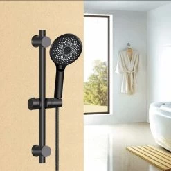 Shower Holder,Universal Black Shower Head Holder For 18-25mm Shower Bar Solid ABS Thicken And Upgraded Version Shower Head Holder, Matte Black -Comfort Bathroom Store 76957871 5