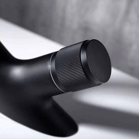 Modern Bathroom Faucet Black Macaron Waterfall Basin Faucet Brass Basin Mixer Tap Ceramic Hot Cold Available Removable Aerator - For Bathroom Toilet 6 Modern Bathroom Faucet Black Macaron Waterfall Basin Faucet Brass Basin Mixer Tap Ceramic Hot Cold Available Removable Aerator - For Bathroom Toilet - Image 4