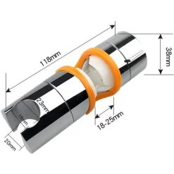 Universal 18-25mm OD Adjustable Slide Bar Shower Head Holder Bracket Rail Head Holder For Sliding Bar Bathroom Replacement Clamp 360 Degree Rotation Sprayer Holder -Comfort Bathroom Store 77561582 5