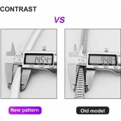 Universal Shower Hose Anti-twist Shower Hose 2.0M Silver Smooth PVC High Temperature Resistance Anti-Corrosion Double Head Brass Interface (2.00M) -Comfort Bathroom Store 77637091 4