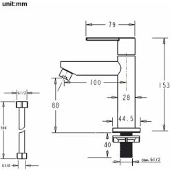 Bathroom Sink Faucet Cold Water Only, Durable Brass Bathroom Mixer Tap, Detachable Aerator, Faucet For Guest Toilet, Ceramic Cartridge, With Connecting Hose -Comfort Bathroom Store 77637196 3