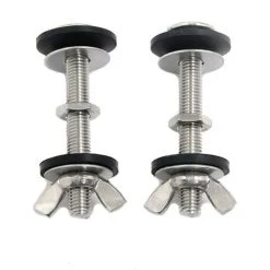 Toilet Bolt, Toilet To Bowl Bolt Kit With Rubber Washer And Wing Nut Stainless Steel Toilet Seat Bolt, Toilet Tank Retention Fixing Kit 2 3/4 X 5/16 (M70 X 8) 2 Pieces