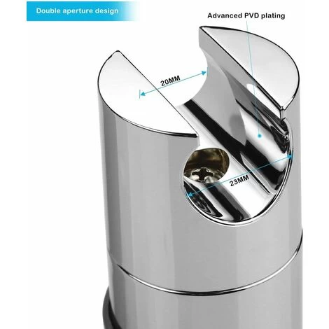Shower Head 18-25mm ABS Adjustable Replacement Hand Shower Bar Head Slider Clamp Bracket Chrome 5 Shower Head 18-25mm ABS Adjustable Replacement Hand Shower Bar Head Slider Clamp Bracket Chrome - Image 3