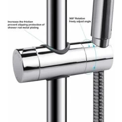 Shower Head 18-25mm ABS Adjustable Replacement Hand Shower Bar Head Slider Clamp Bracket Chrome 10 Shower Head 18-25mm ABS Adjustable Replacement Hand Shower Bar Head Slider Clamp Bracket Chrome -Comfort Bathroom Store 78700190 4