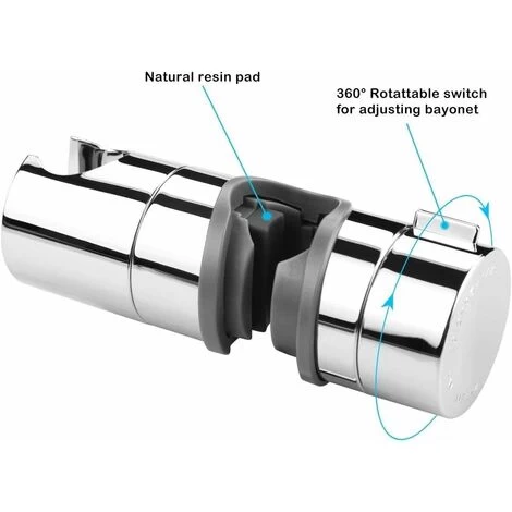 Shower Head 18-25mm ABS Adjustable Replacement Hand Shower Bar Head Slider Clamp Bracket Chrome 7 Shower Head 18-25mm ABS Adjustable Replacement Hand Shower Bar Head Slider Clamp Bracket Chrome - Image 5