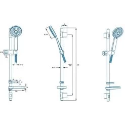 Croydex Matrix 3 Function Shower Set Inc Shower Head + Adjustable Riser Rail -Comfort Bathroom Store 78966404 3