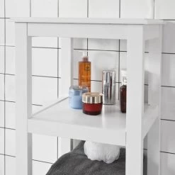 SoBuy Floor Standing Tall Boy Bathroom Storage Cabinet Unit, White, FRG205-W 10 SoBuy Floor Standing Tall Boy Bathroom Storage Cabinet Unit, White, FRG205-W -Comfort Bathroom Store 7900993 4