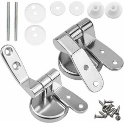 Toilet Seat Hinges Stainless Steel Toilet Seat Fixing Set For Most Wooden Toilet Seats Resin MDF Toilet Lid With Fittings