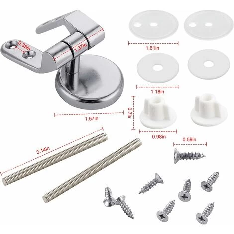 Toilet Seat Hinges Stainless Steel Toilet Seat Fixing Set For Most Wooden Toilet Seats Resin MDF Toilet Lid With Fittings 4 Toilet Seat Hinges Stainless Steel Toilet Seat Fixing Set For Most Wooden Toilet Seats Resin MDF Toilet Lid With Fittings - Image 2