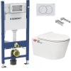 Geberit Toilet Set Duofix Cistern Frame 112cm + WC Rimless SAT Brevis + Ultra-thin Seat, Softclose + White Flush Plate (BrevisGeb3) -Comfort Bathroom Store 79395692 1