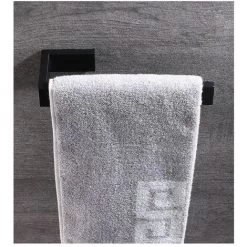 Wall-mounted Towel Door, Stainless Steel Towel Racks, Towel Holder WC Accessories Bathrooms 31cm (black) -Comfort Bathroom Store 79991923 5