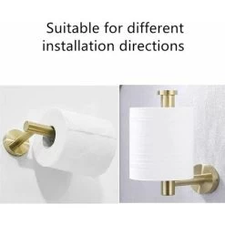 Home Toilet Paper Holder 304 Stainless Steel Wall Mounted Toilet Roll Holder For Bathroom Toilet Accessory Brushed Gold Rlife 10 Home Toilet Paper Holder 304 Stainless Steel Wall Mounted Toilet Roll Holder For Bathroom Toilet Accessory Brushed Gold Rlife -Comfort Bathroom Store 80168449 4