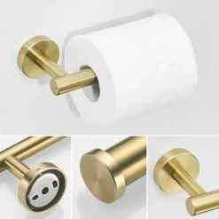 Home Toilet Paper Holder 304 Stainless Steel Wall Mounted Toilet Roll Holder For Bathroom Toilet Accessory Brushed Gold Rlife 11 Home Toilet Paper Holder 304 Stainless Steel Wall Mounted Toilet Roll Holder For Bathroom Toilet Accessory Brushed Gold Rlife -Comfort Bathroom Store 80168449 5