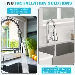 Kitchen Tap Spray Head With 3 Modes, Tap Extender For Kitchen Sink, 360° Swivel Tap Spout Adapter Tap Attachment Sink Kitchen, Water Tap Filter Nozzle Replacement, Tap Head Aerator Faucet Head -Comfort Bathroom Store 80282255 4