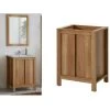 Bathroom Vanity Unit 600mm Floor Standing 60cm Sink Cabinet Freestanding Oak Effect Classic -Comfort Bathroom Store 80437557 1