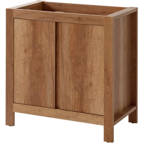 Bathroom Vanity Sink Unit 800mm Freestanding Storage Cabinet 80cm Oak Effect Classic 4 Bathroom Vanity Sink Unit 800mm Freestanding Storage Cabinet 80cm Oak Effect Classic - Image 2