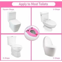 Baby Toilet Seat Reducer, Kids Foldable Toilet Seat, Baby Toilet Reducer Portable Toilet Seat For Boy And Girl With Pink Panda -Comfort Bathroom Store 80870911 5