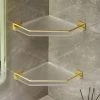 Livingandhome Gold Acrylic Bathroom Corner Shelf Shower Organiser -Comfort Bathroom Store 80933592 1