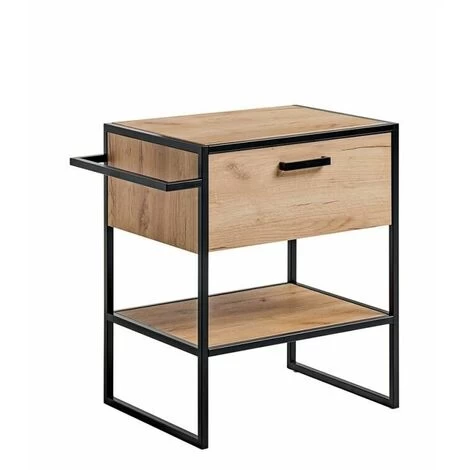 Bathroom Vanity Unit 700 Countertop Sink Floor Cabinet Black Metal Oak Finish Loft Freestanding Drawer Brook 4 Bathroom Vanity Unit 700 Countertop Sink Floor Cabinet Black Metal Oak Finish Loft Freestanding Drawer Brook - Image 2