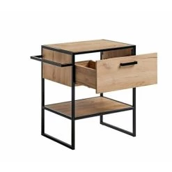 Bathroom Vanity Unit 700 Countertop Sink Floor Cabinet Black Metal Oak Finish Loft Freestanding Drawer Brook 9 Bathroom Vanity Unit 700 Countertop Sink Floor Cabinet Black Metal Oak Finish Loft Freestanding Drawer Brook -Comfort Bathroom Store 81207382 3