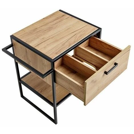 Bathroom Vanity Unit 700 Countertop Sink Floor Cabinet Black Metal Oak Finish Loft Freestanding Drawer Brook 7 Bathroom Vanity Unit 700 Countertop Sink Floor Cabinet Black Metal Oak Finish Loft Freestanding Drawer Brook - Image 5