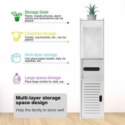 Bathroom Storage Cabinet Shelf Floor Standing Waterproof Organizer Rack Kitchen -Comfort Bathroom Store 81246674 5