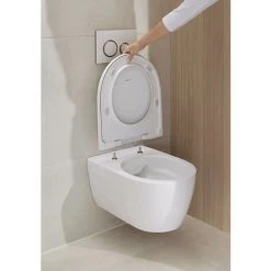Geberit ICon Rimfree Wall-hung Toilet With Invisible Fixings, Shrouded, With Softclose Seat (501.664.00.1) -Comfort Bathroom Store 81257423 3