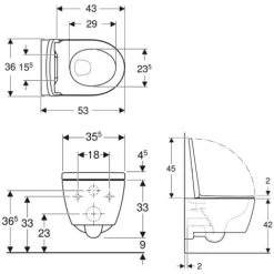 Geberit ICon Rimfree Wall-hung Toilet With Invisible Fixings, Shrouded, With Softclose Seat (501.664.00.1) -Comfort Bathroom Store 81257423 4