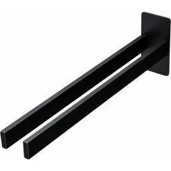 Double Angular Stainless Steel Towel Bar Self-Adhesive Towel Rack Towel Racks Wall For Bathroom Kitchen, Black Matt Towel Holder -Comfort Bathroom Store 81451586 2