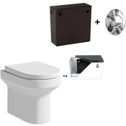 Orchard Wharfe Rimless Back To Wall Toilet And Wrapover Soft Close Toilet Seat And Concealed Cistern With Bottom Inlet
