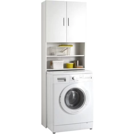 Washing Machine Cabinet With Storage Space White FMD 6 Washing Machine Cabinet With Storage Space White FMD - Image 4