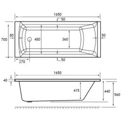 Rockall Single Ended Bath 1650x700 5mm 7 Rockall Single Ended Bath 1650x700 5mm -Comfort Bathroom Store 82181819 3