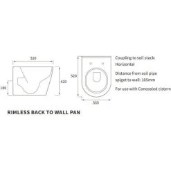 Siena - Andante Rimless Back To Wall WC & Soft Close Seat -Comfort Bathroom Store 82193593 4