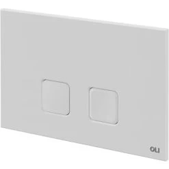 OLI Basal White 230mm Flush Plate With Square Push Buttons