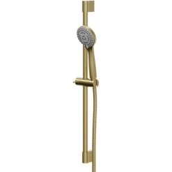 Colore Round Brushed Brass Shower Slide Rail Kit