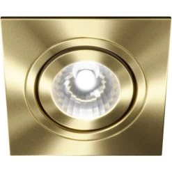 Colore Square Satin Brass IP65 35W Tiltable Bathroom Downlight