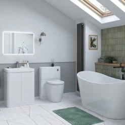 Signature Randers Back To Wall WC Toilet Unit 550mm Wide - White Gloss -Comfort Bathroom Store 83039781 4